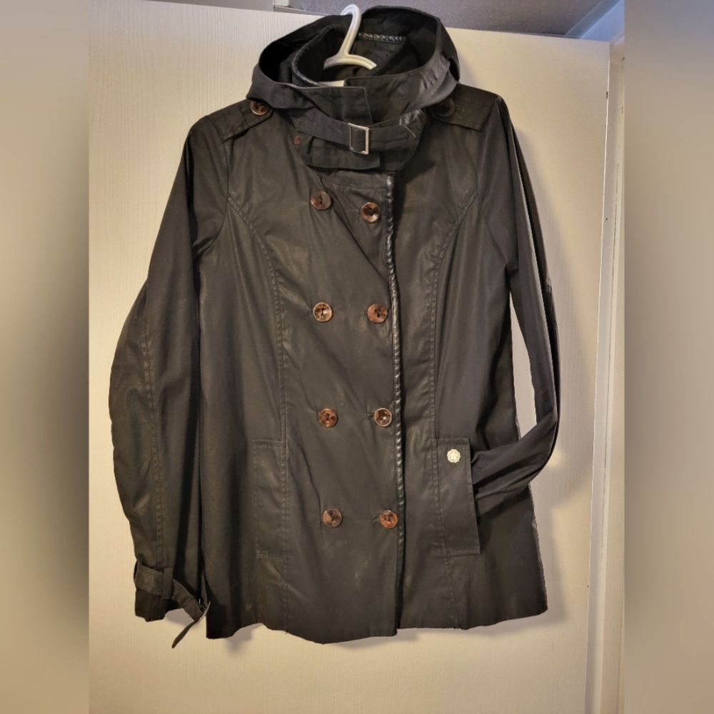 OBEY waxed cotton trench coat